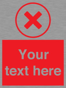 Custom red background, red cross in circle sign